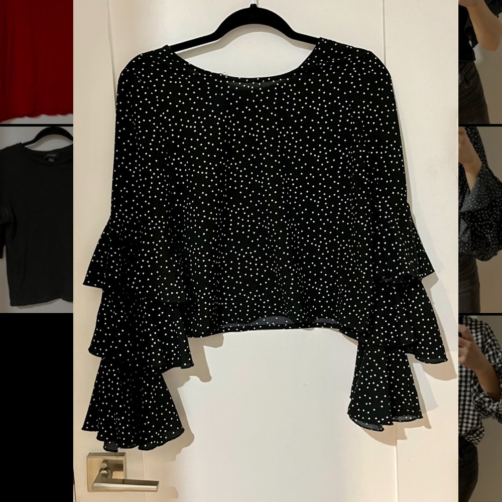 Polka dot blouse very fun sleeves